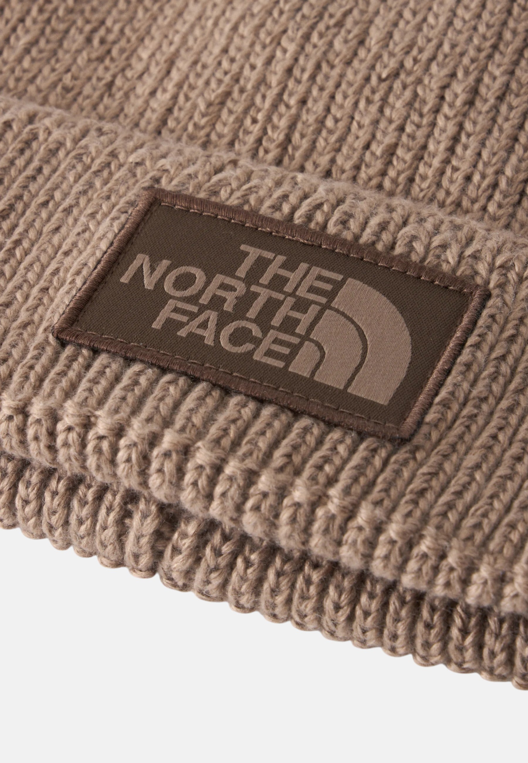Berretto con risvolto e logo box TNF Garnet