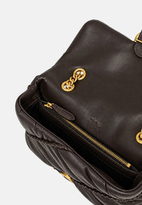Borsa a tracolla con logo in pelle PINKO Marrone/oro
