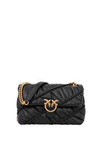 Borsa a tracolla con logo in pelle PINKO Nero/oro