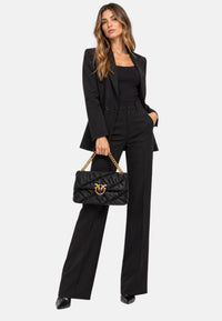 Borsa a tracolla con logo in pelle PINKO Nero/oro