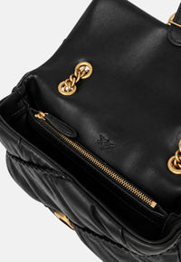 Borsa a tracolla con logo in pelle PINKO Nero/oro