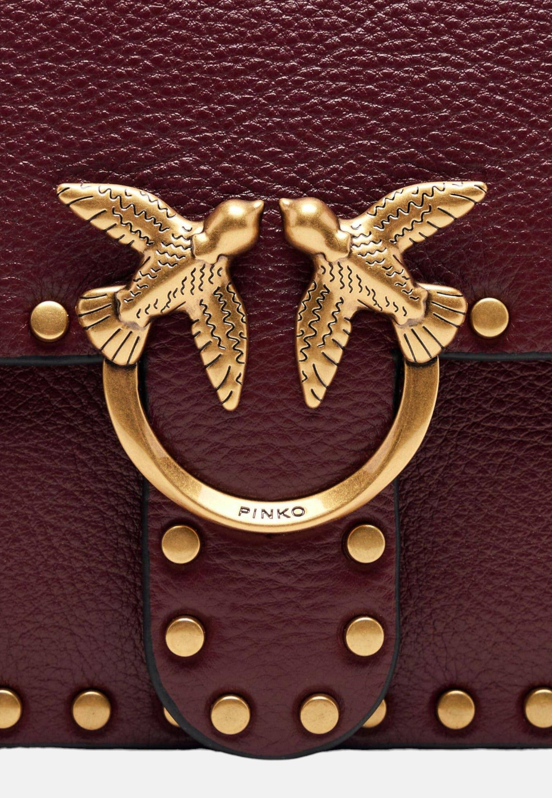Borsa a spalla in pelle con Tracolla Pinko Ribes/oro