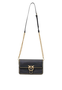 Borsa a spalla in pelle con Tracolla Pinko Nero/oro