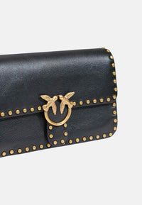 Borsa a spalla in pelle con Tracolla Pinko Nero/oro