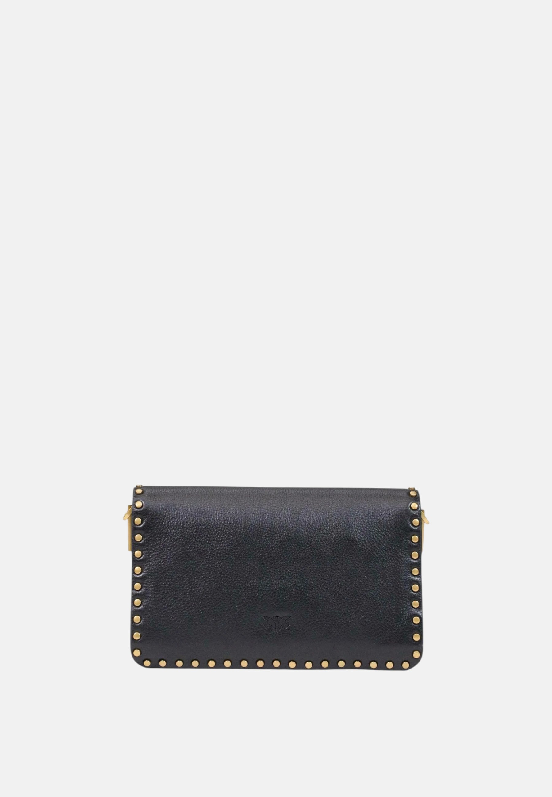 Borsa a spalla in pelle con Tracolla Pinko Nero/oro
