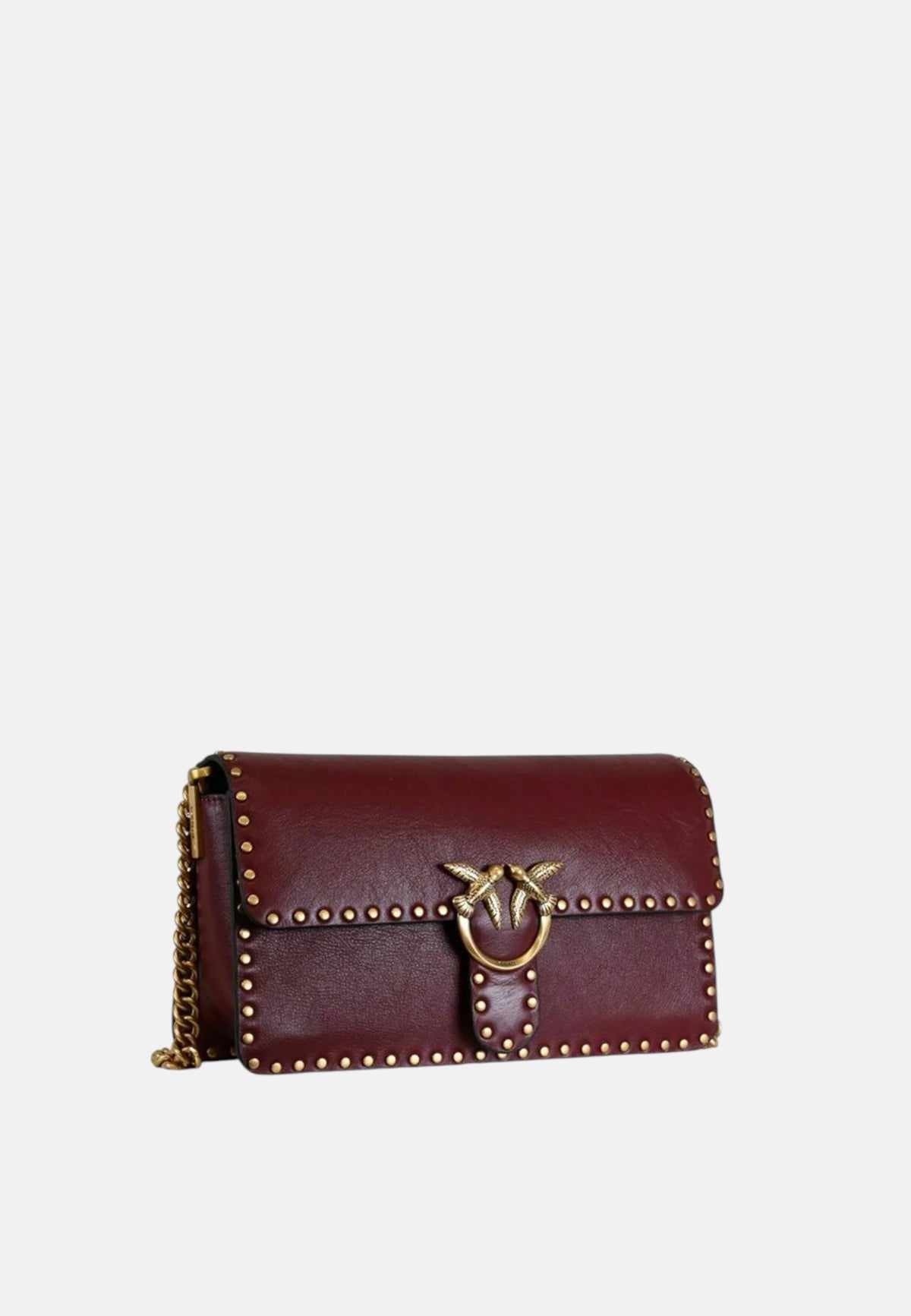 Borsa donna Love One Slouchy in pelle PINKO Ribes/oro