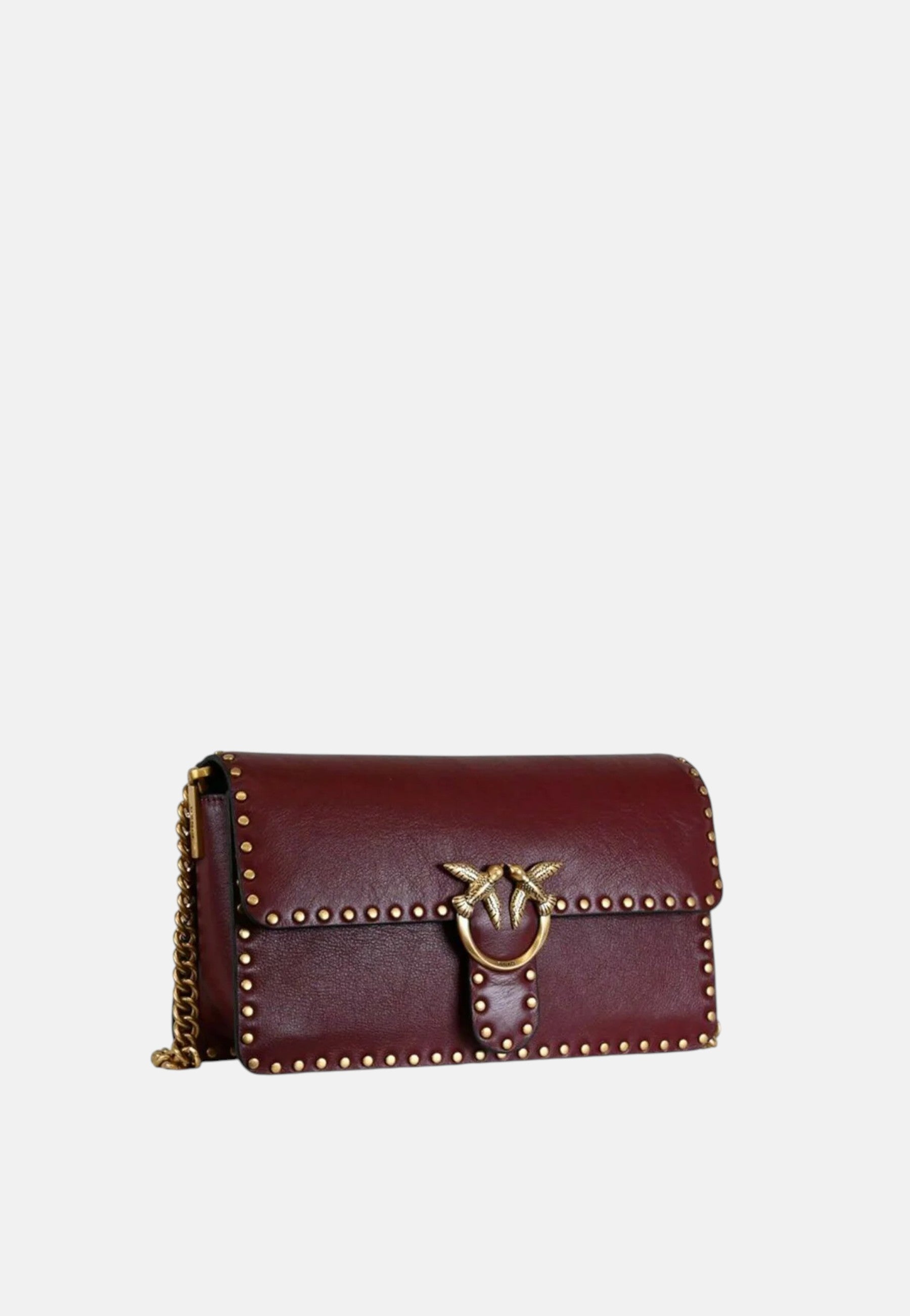 Borsa donna Love One Slouchy in pelle PINKO Ribes/oro