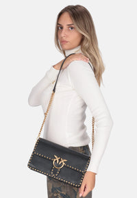 Borsa donna Love One Slouchy in pelle  PINKO Nero/oro