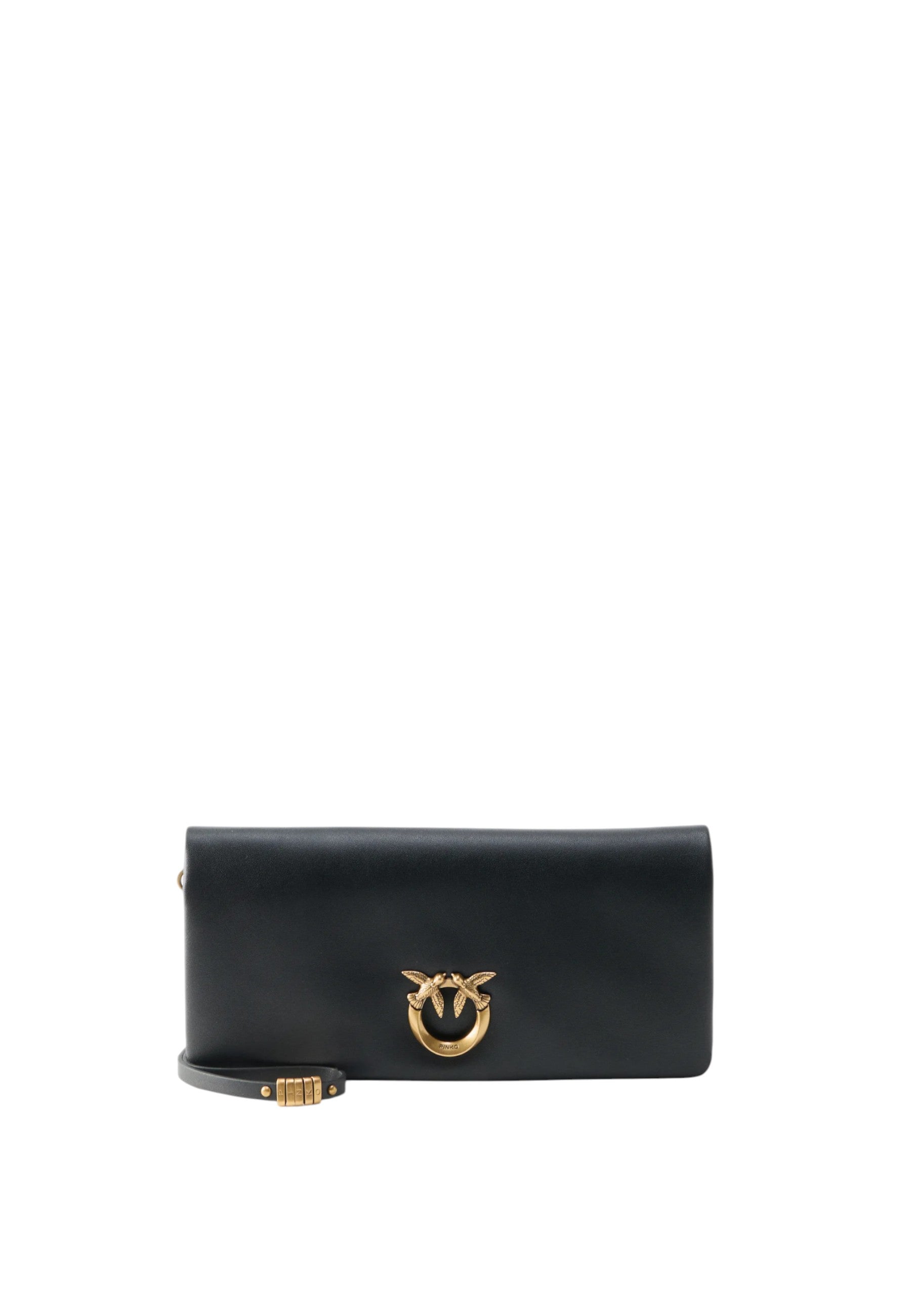 Pinko Pochette a tracolla media Love Bag Click Soft Horizontal in pelle Nero/oro
