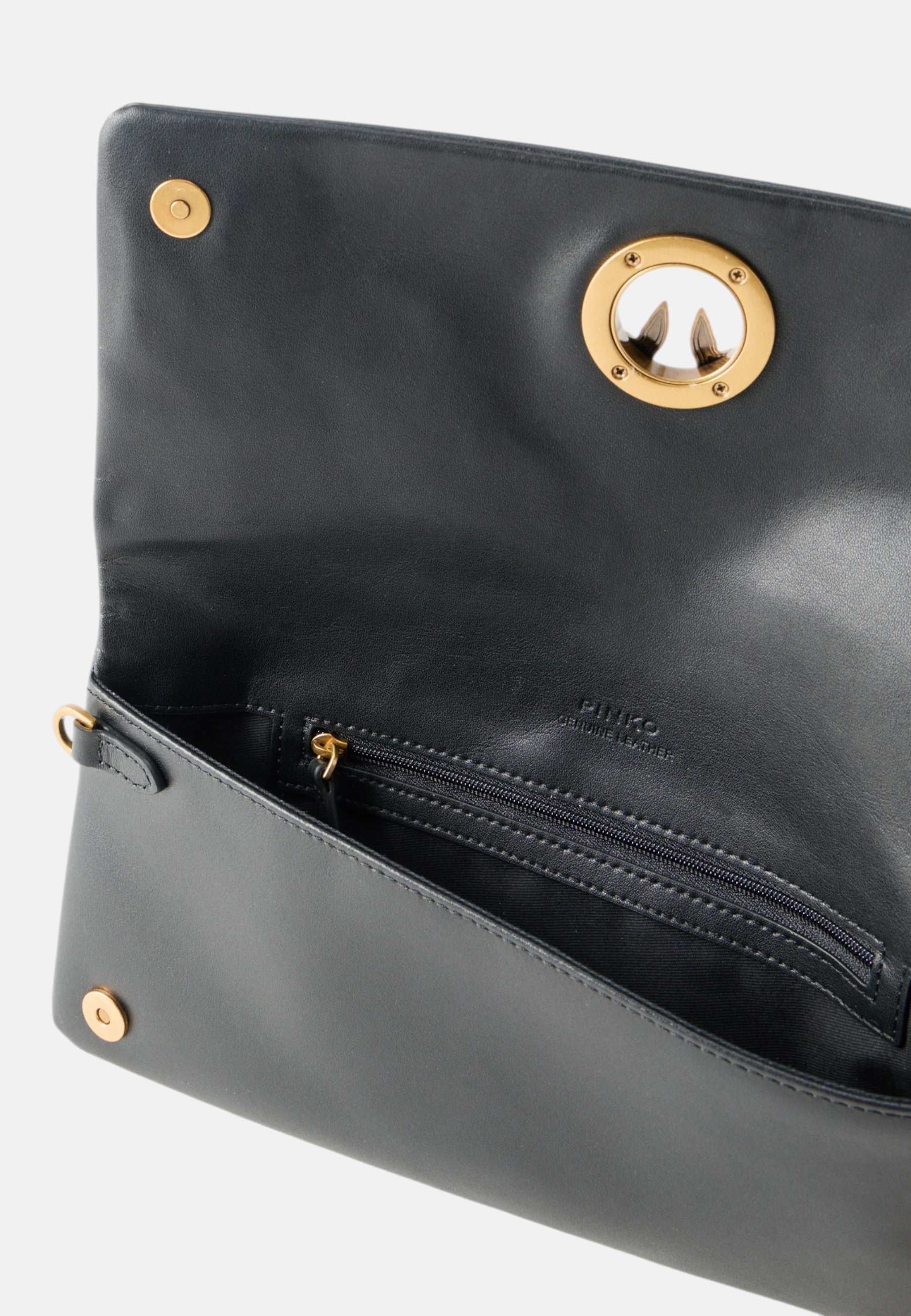 Pinko Pochette a tracolla media Love Bag Click Soft Horizontal in pelle Nero/oro
