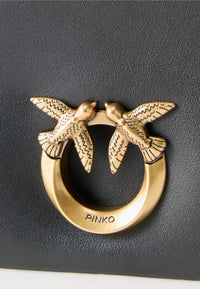 Pinko Pochette a tracolla media Love Bag Click Soft Horizontal in pelle Nero/oro