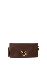 Pinko Pochette a tracolla media Love Bag Click Soft Horizontal in pelle Castano/oro