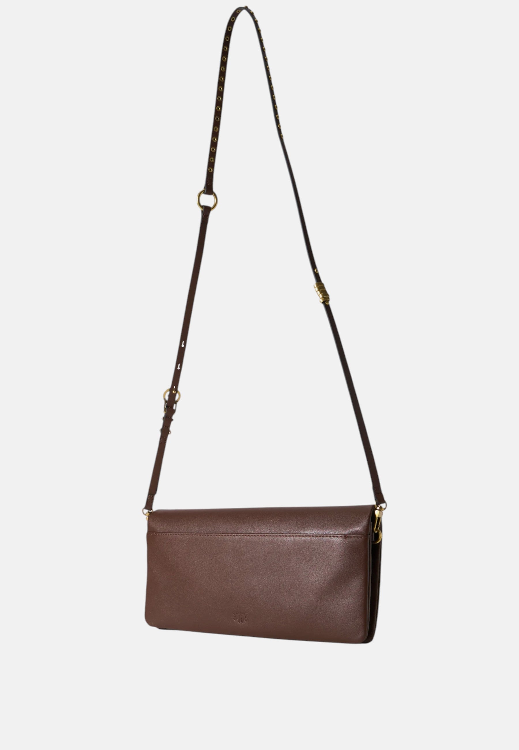 Pinko Pochette a tracolla media Love Bag Click Soft Horizontal in pelle Castano/oro