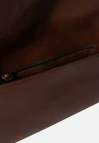 Pinko Pochette a tracolla media Love Bag Click Soft Horizontal in pelle Castano/oro