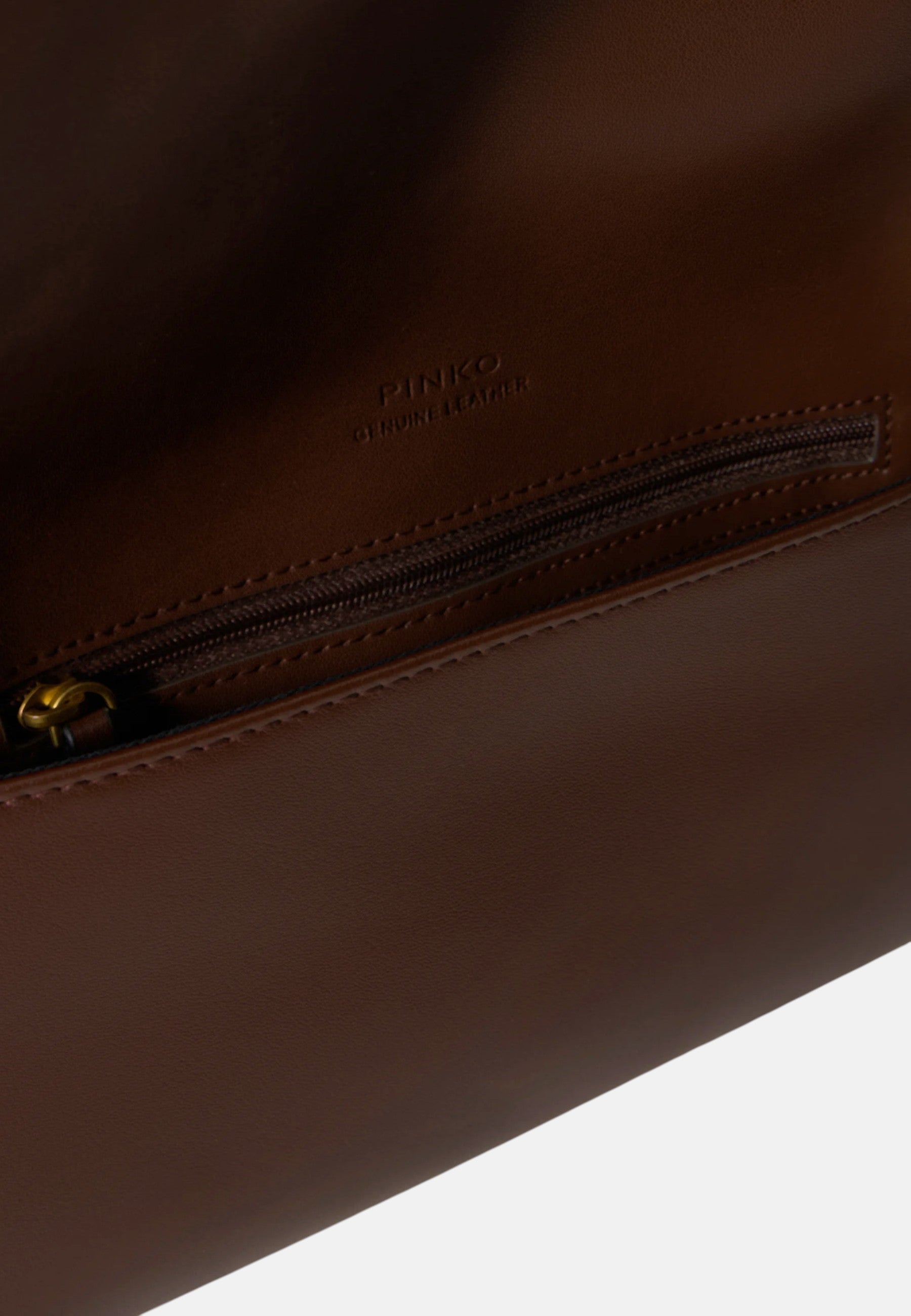 Pinko Pochette a tracolla media Love Bag Click Soft Horizontal in pelle Castano/oro