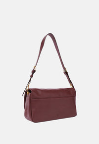 Borsa a tracolla con logo in pelle PINKO Castano/oro