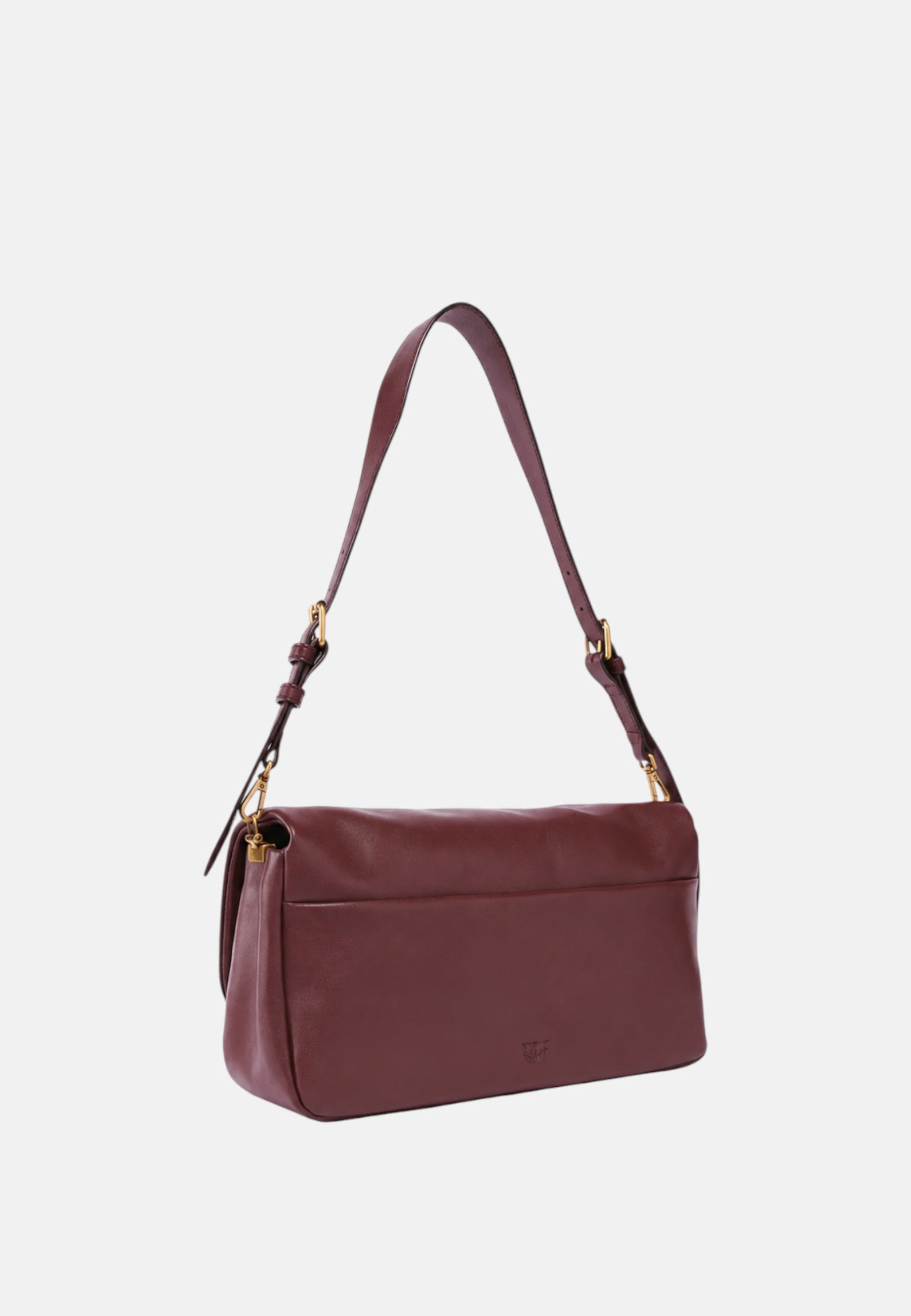 Borsa a tracolla con logo in pelle PINKO Castano/oro