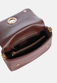 Borsa a tracolla con logo in pelle PINKO Castano/oro