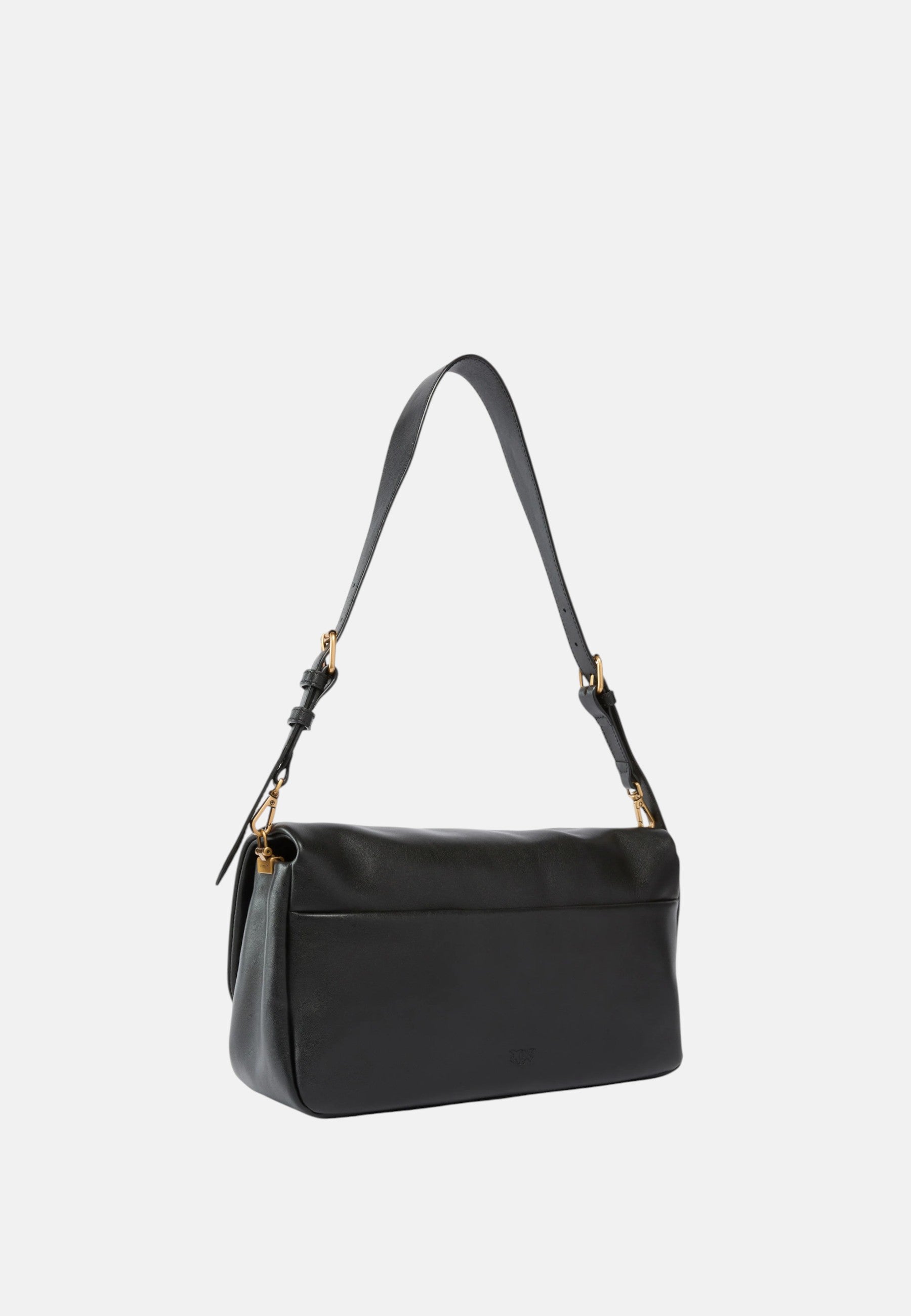Borsa a tracolla con logo in pelle PINKO Nero/oro