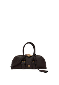 Borsa A mano Escape piccola in pelle Pinko Marrone/oro