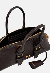 Borsa A mano Escape piccola in pelle Pinko Marrone/oro