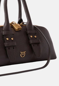 Borsa A mano Escape piccola in pelle Pinko Marrone/oro
