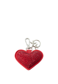 Portachiavi Da Donna a forma di Cuore con Strass Rosso/nickel