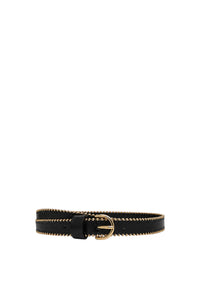 Cintura Donna in pelle con mini borchie 1cm Pinko Nero/light Oro