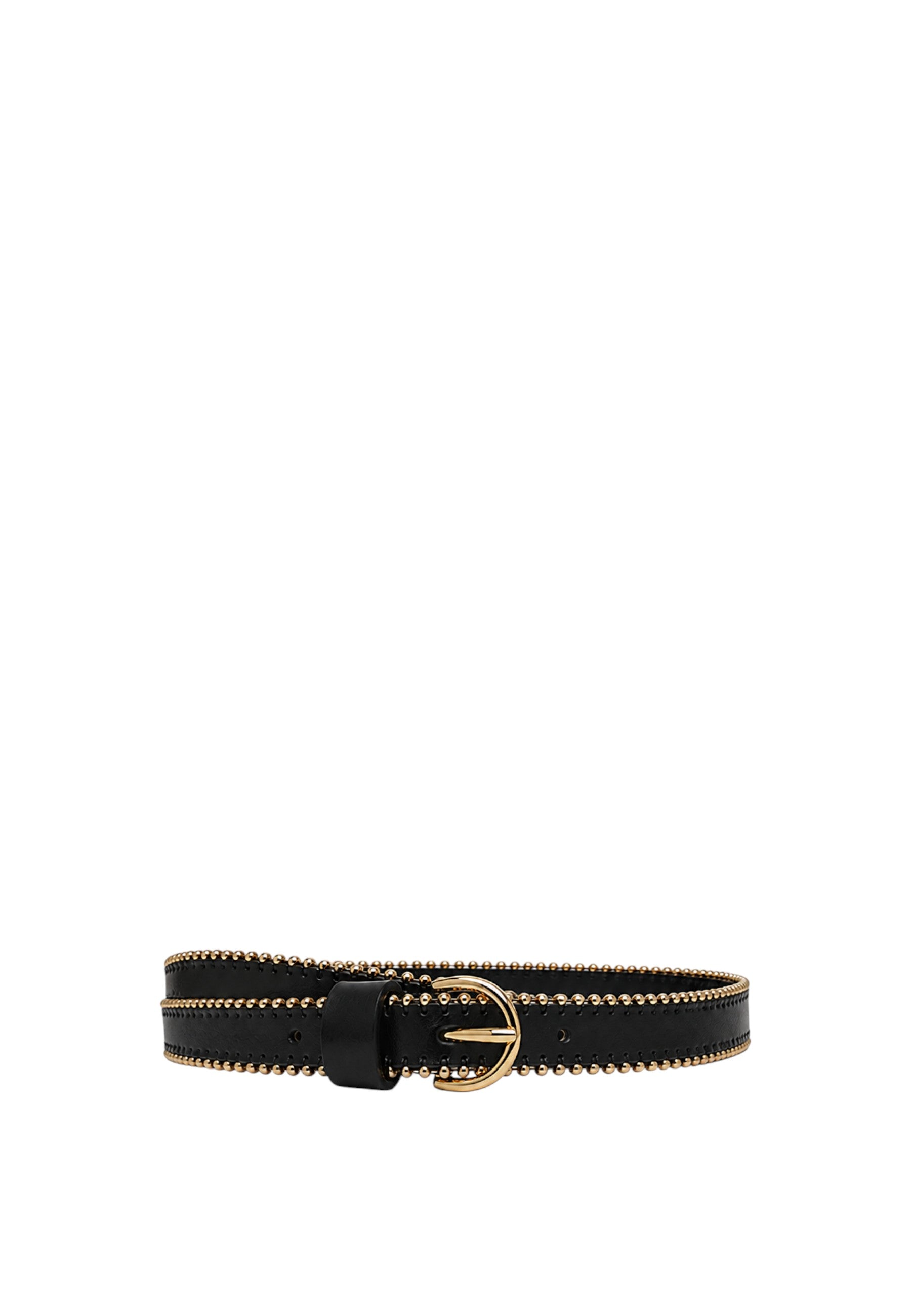 Cintura Donna in pelle con mini borchie 1cm Pinko Nero/light Oro
