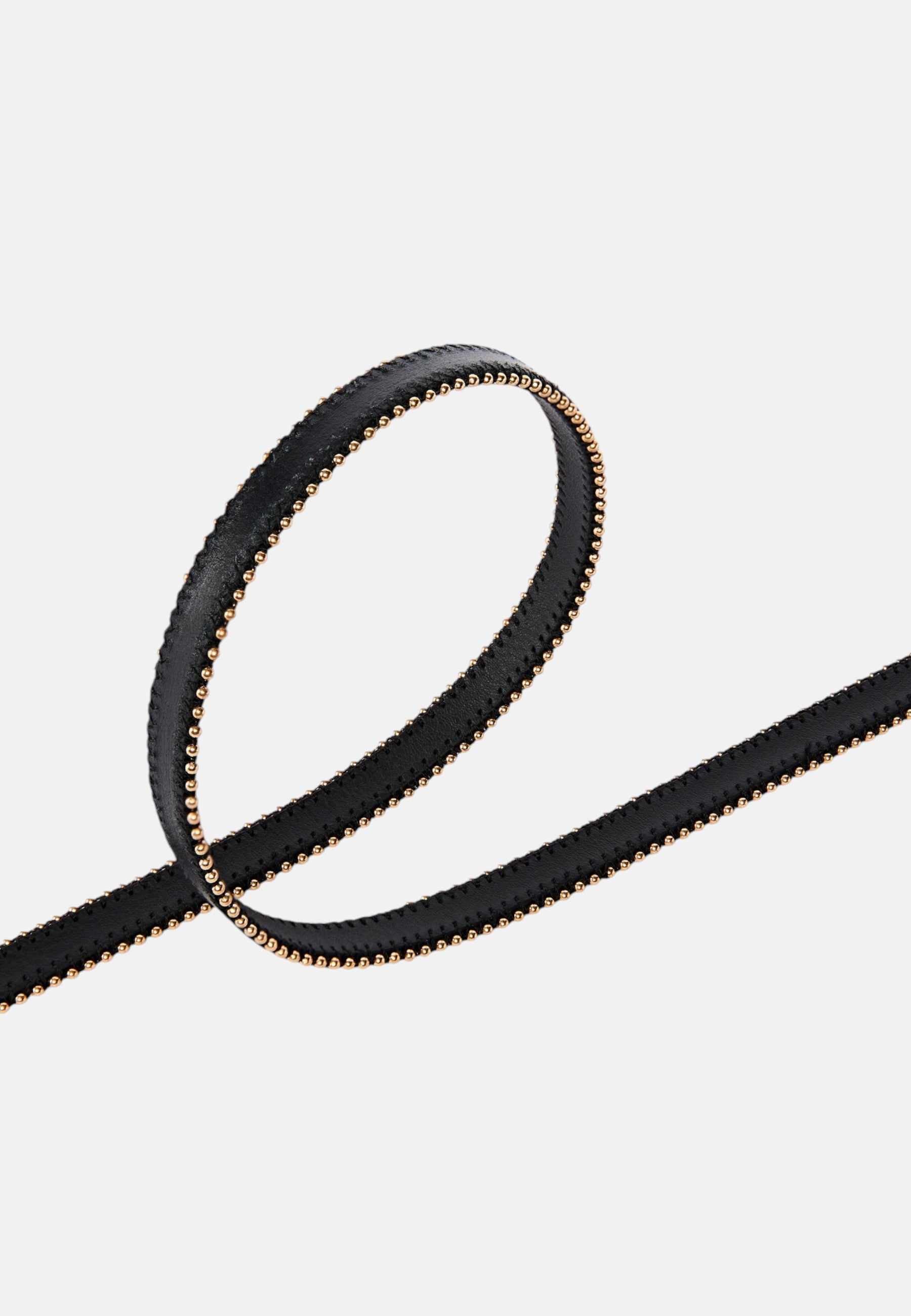 Cintura Donna in pelle con mini borchie 1cm Pinko Nero/light Oro