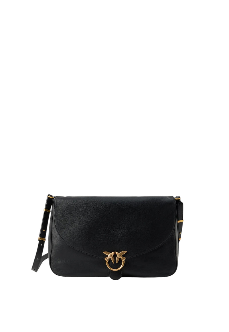 Borsa a Tracolla in pelle di Vitello da Donna Pinko Nero/oro