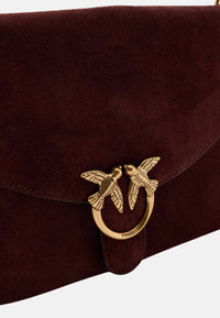 Borsa a Tracolla in pelle di Vitello da Donna Pinko Borgogna/oro