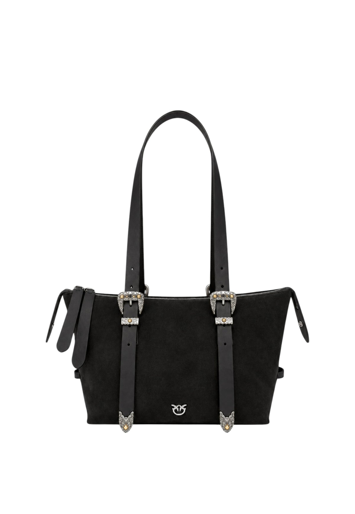 Borsa a spalla Mini in Pelle Scamosciata Donna PINKO Nero/nickel