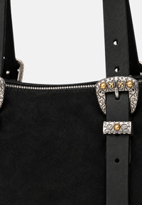 Borsa a spalla Mini in Pelle Scamosciata Donna PINKO Nero/nickel