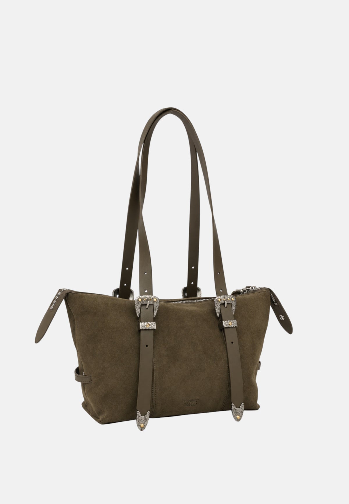 Borsa a spalla Mini in Pelle Scamosciata Donna PINKO Verde/nickel