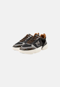 Pinko sneakers donna Alba in tessuto e pelle glitter nero Black