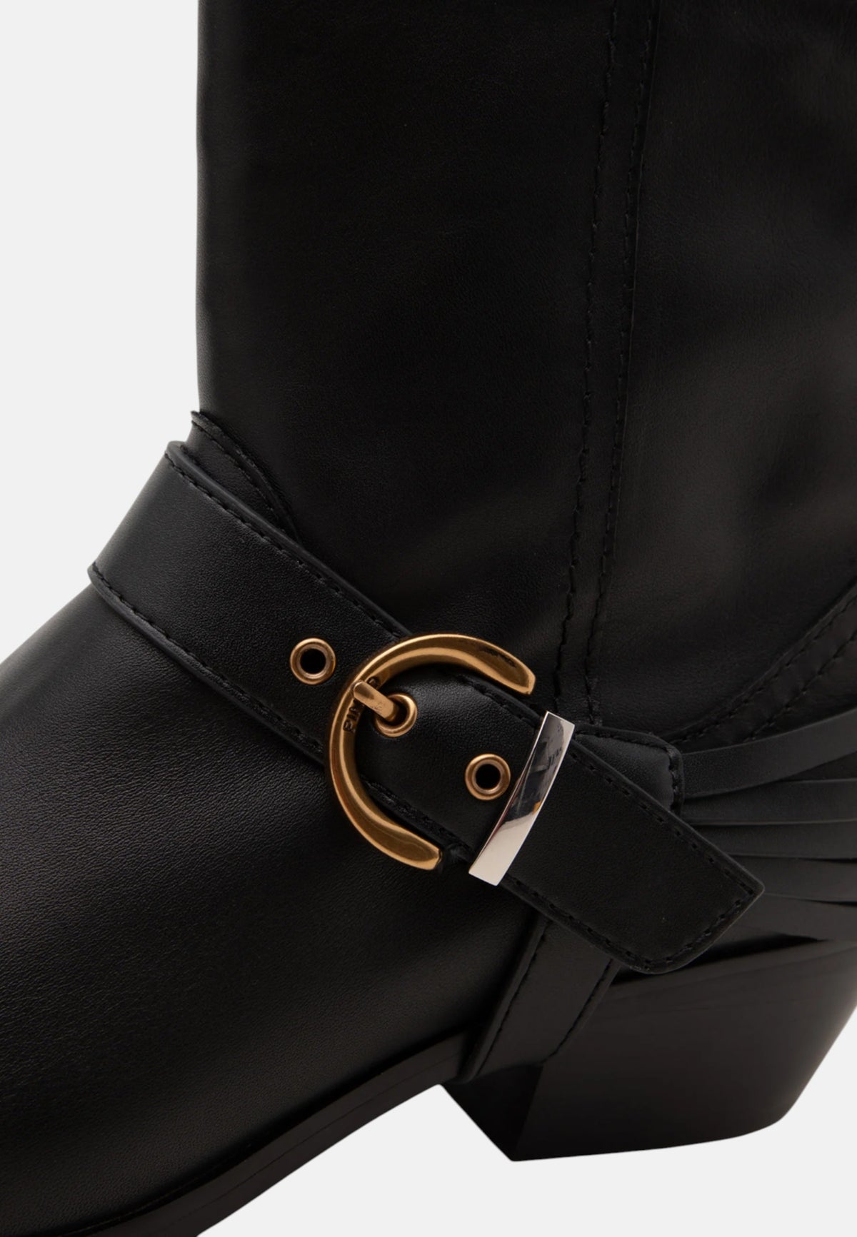 Stivaletti in Pelle con Logo PINKO Black