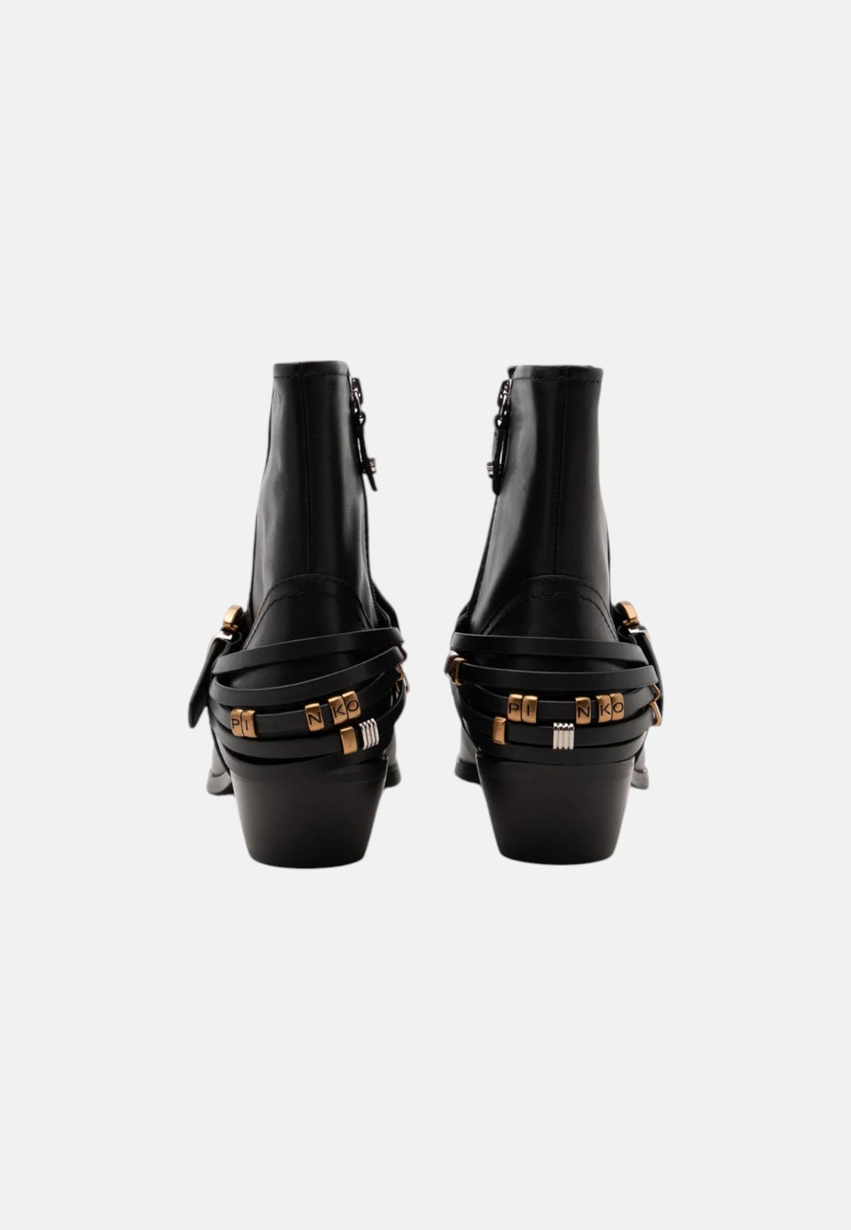Stivaletti in Pelle con Logo PINKO Black