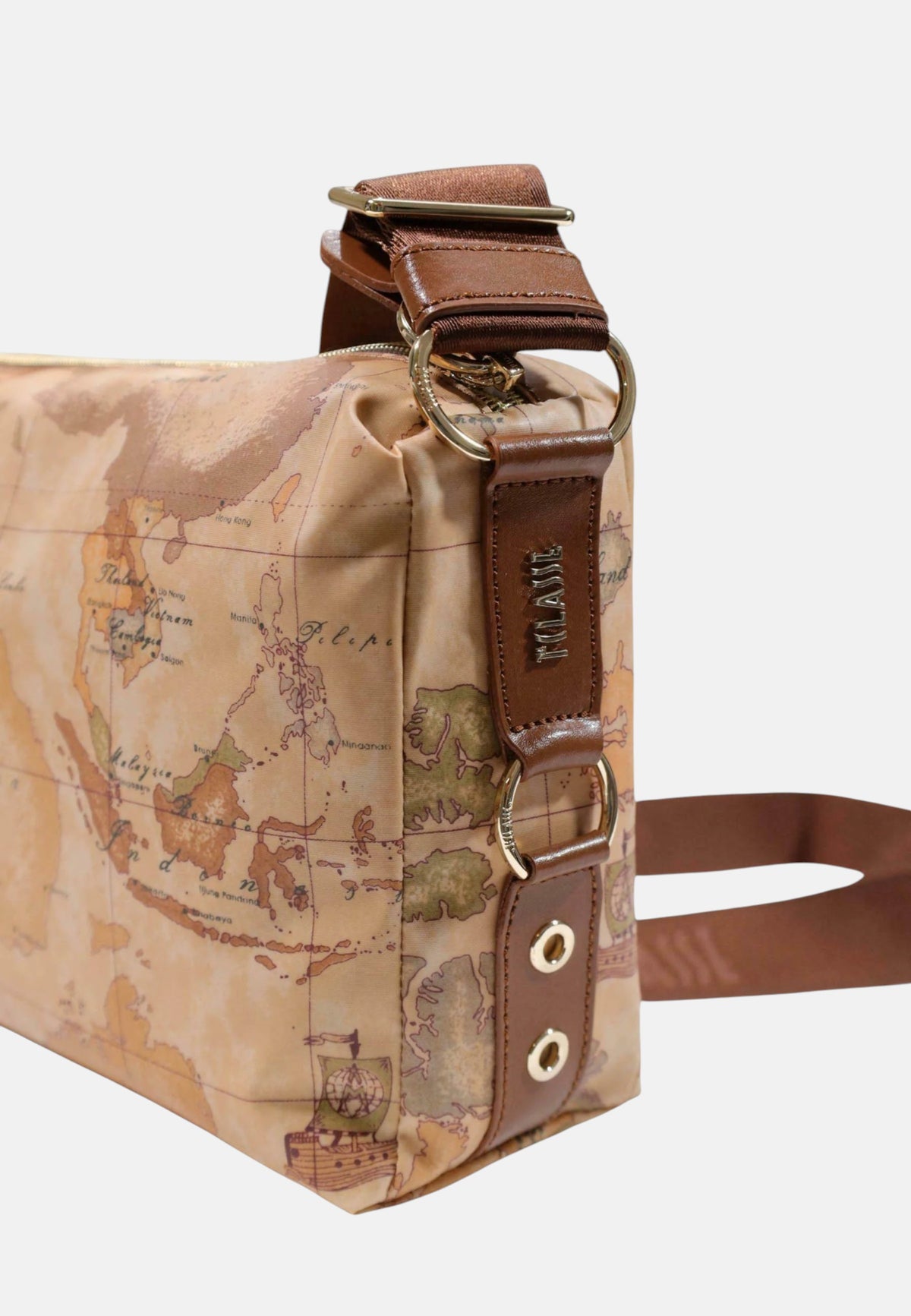 Borsa a spalla da donna con Stampa GeoClassic ALVIERO MARTINI 1A CLASSE Castagna