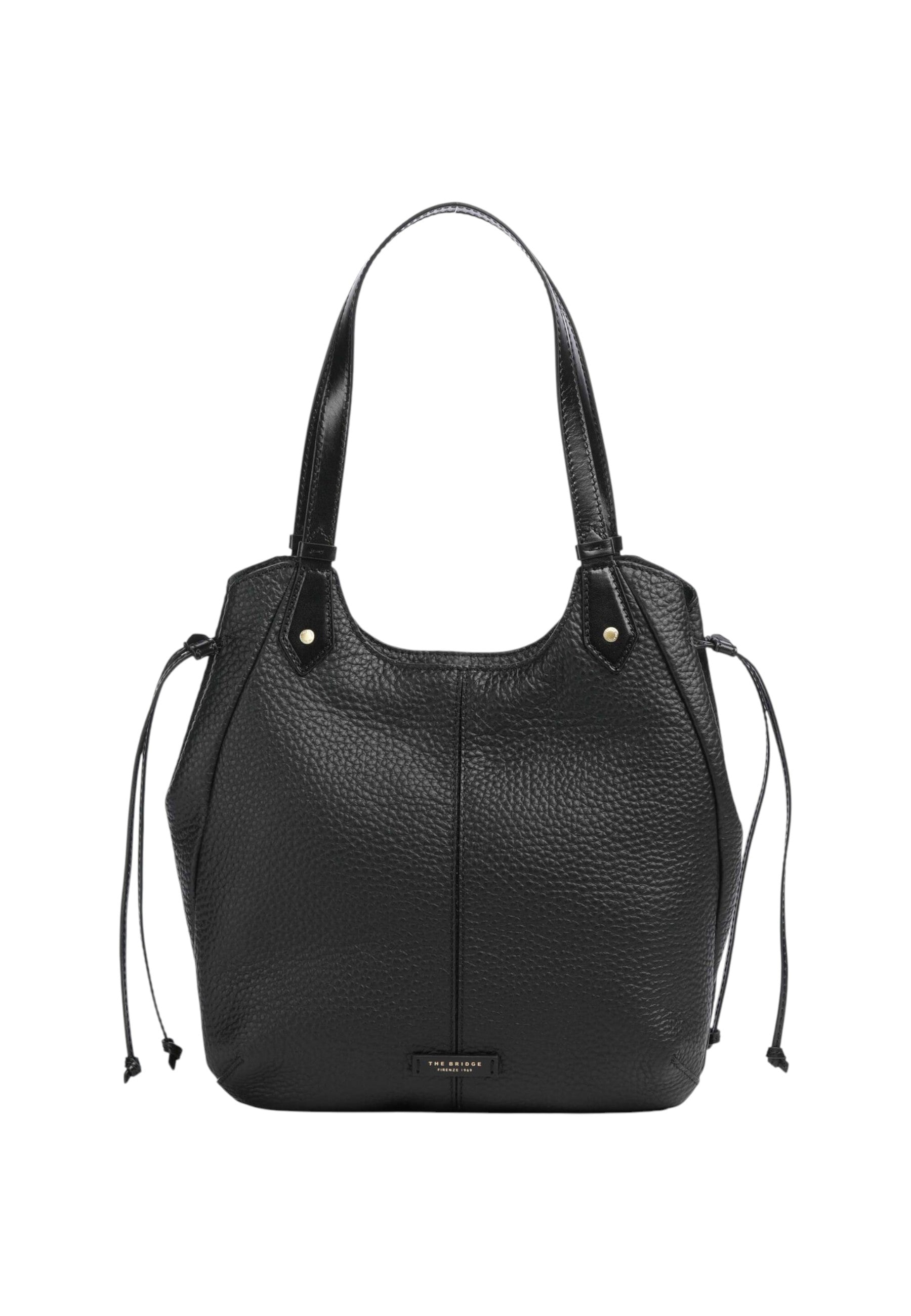 Martina Borsa hobo pelle di vacchetta The Bridge Nero/oro