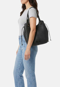 Martina Borsa hobo pelle di vacchetta The Bridge Nero/oro