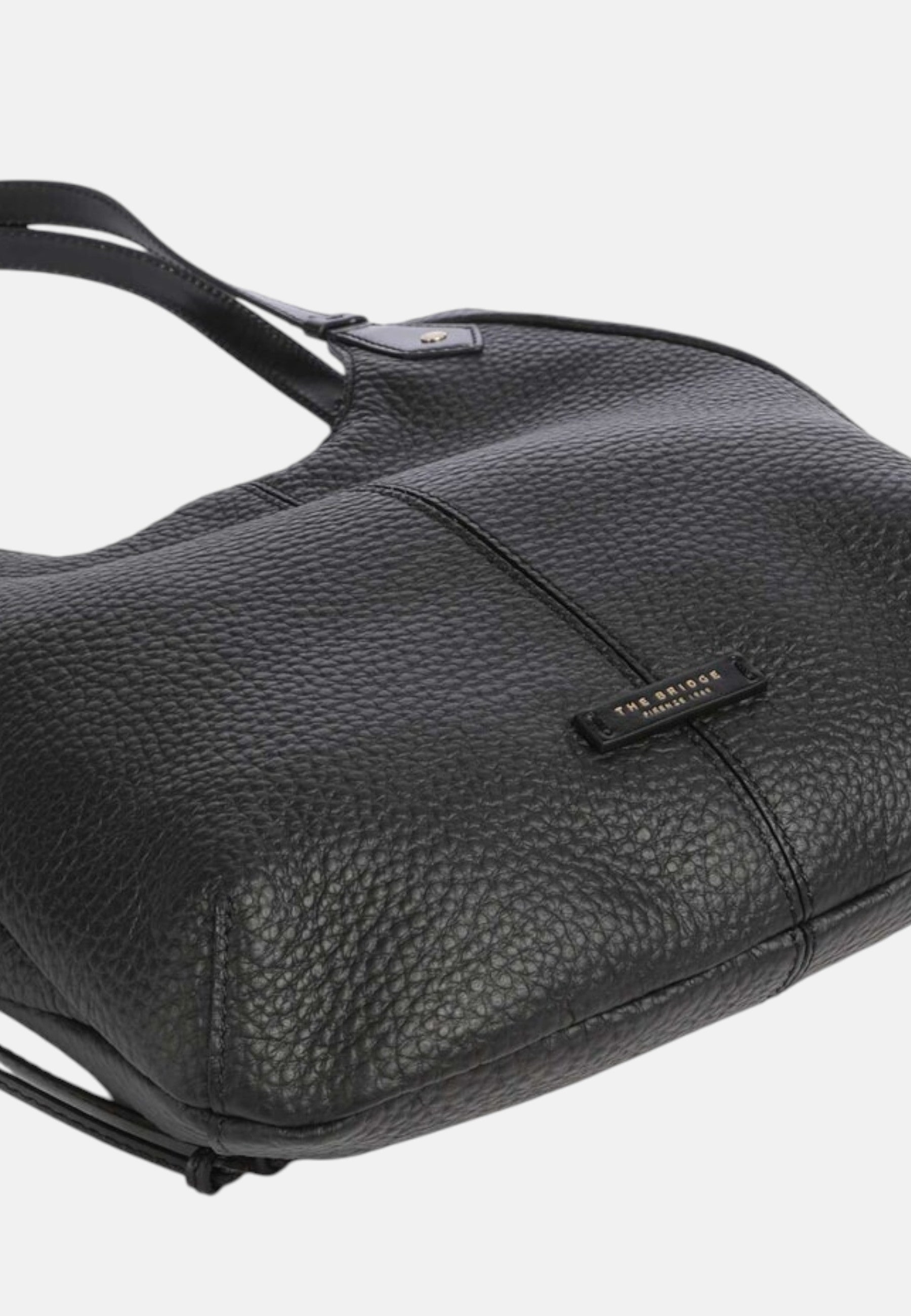 Martina Borsa hobo pelle di vacchetta The Bridge Nero/oro