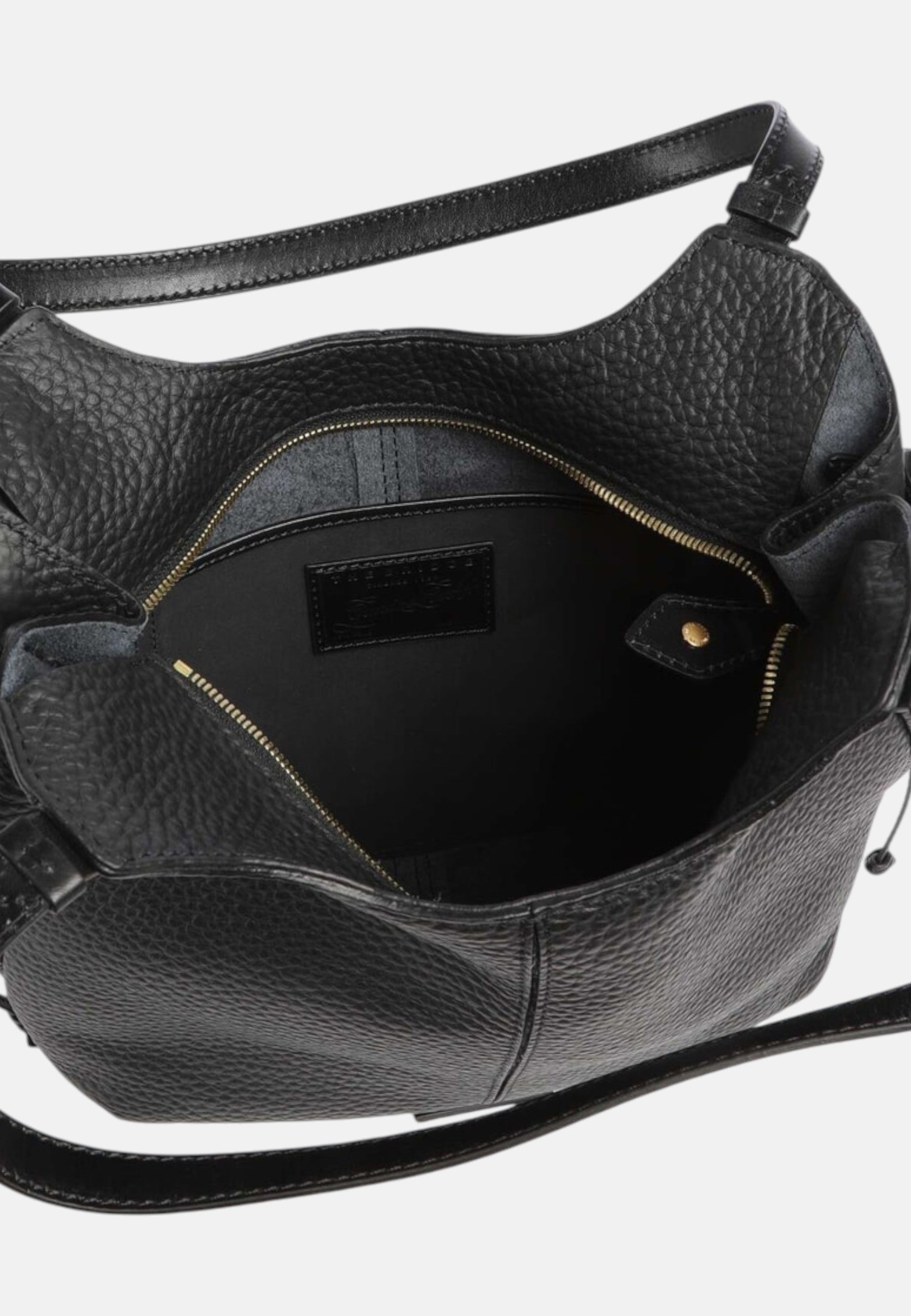 Martina Borsa hobo pelle di vacchetta The Bridge Nero/oro
