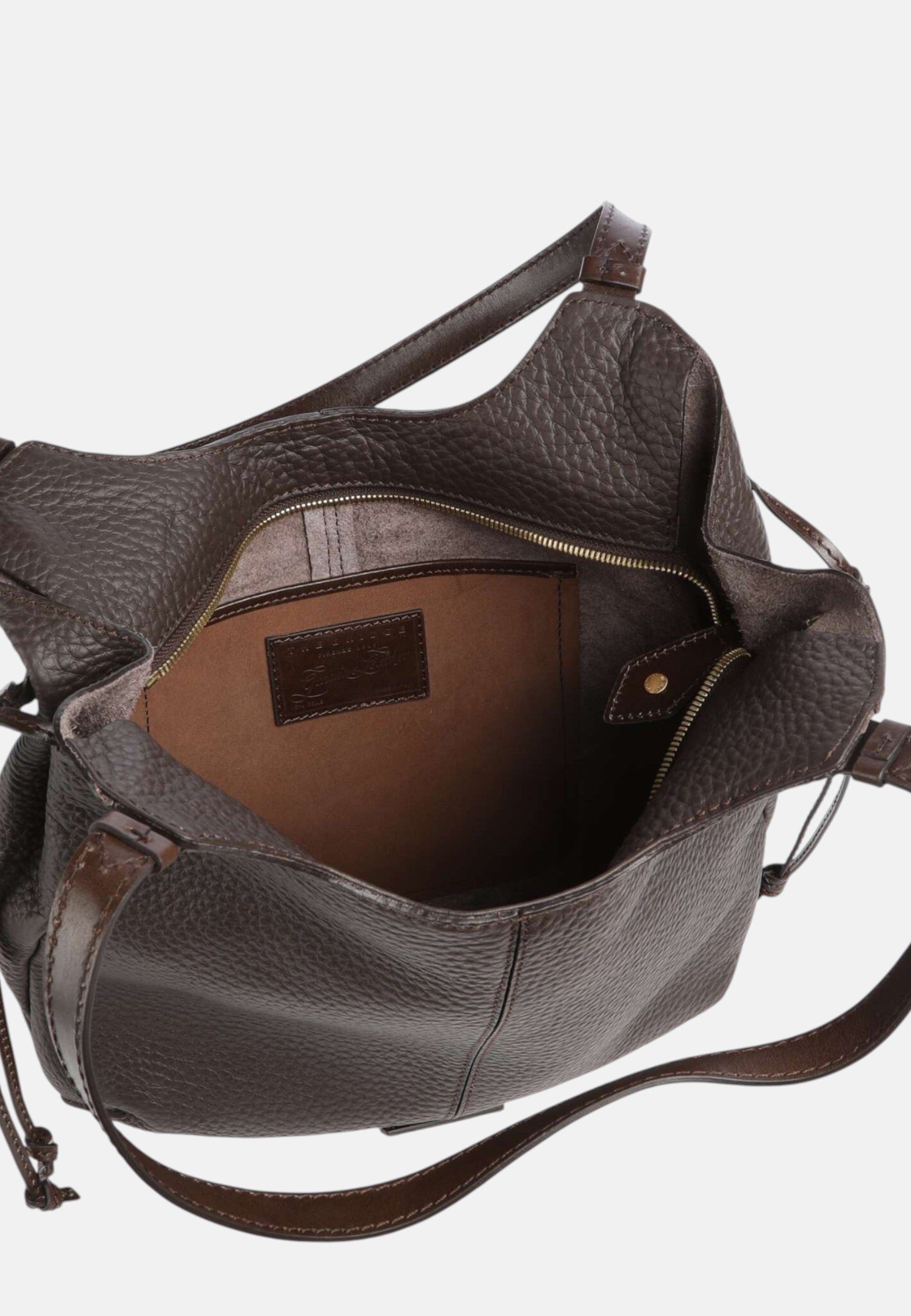 Martina Borsa hobo pelle di vacchetta The Bridge Moka/oro