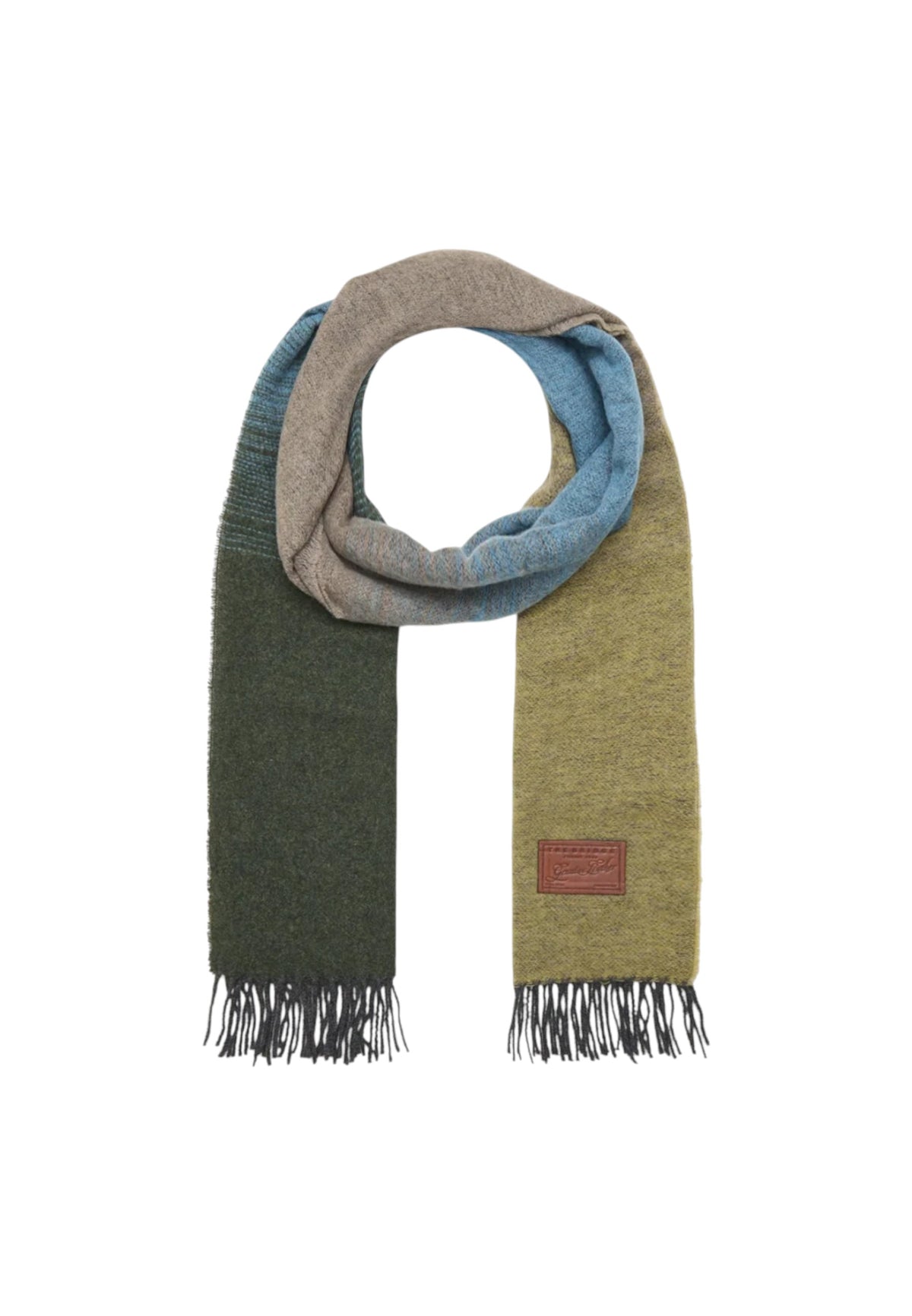 Sciarpa in lana con frange Donna The Bridge Mix Felce/moka