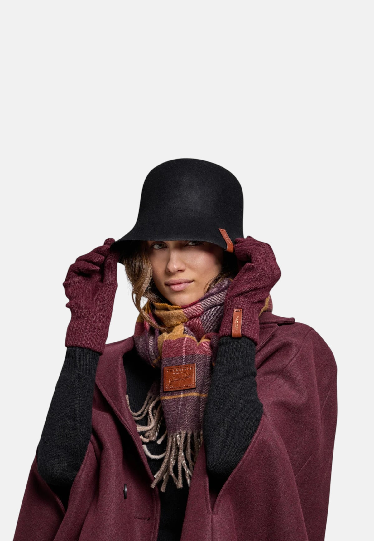 Sciarpa in lana con frange Donna The Bridge Check Barolo