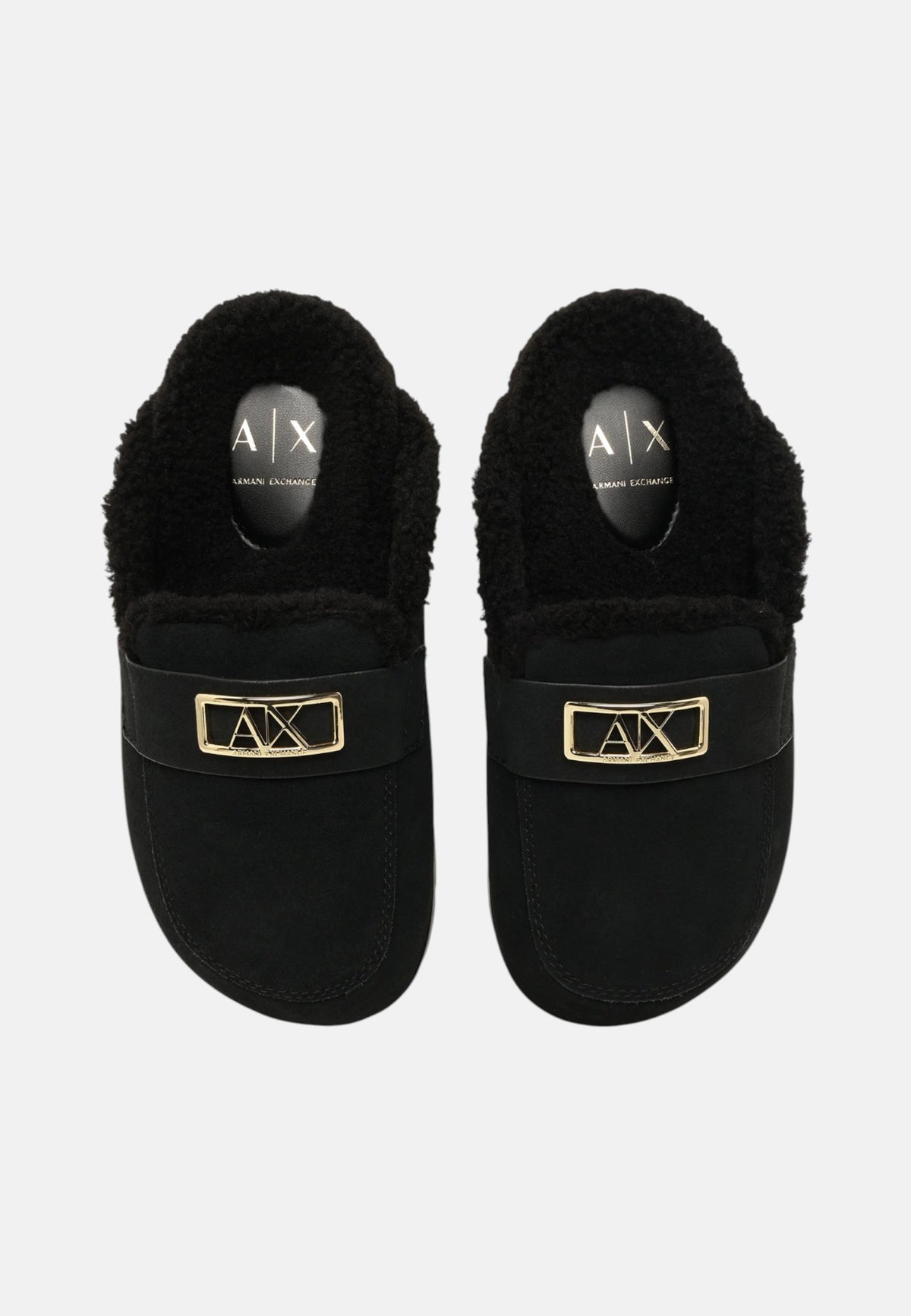Sabot da Donna in pelle scamosciata con dettagli in stile orsetto Black/white