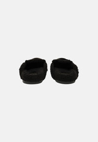 Sabot da Donna in pelle scamosciata con dettagli in stile orsetto Black/white