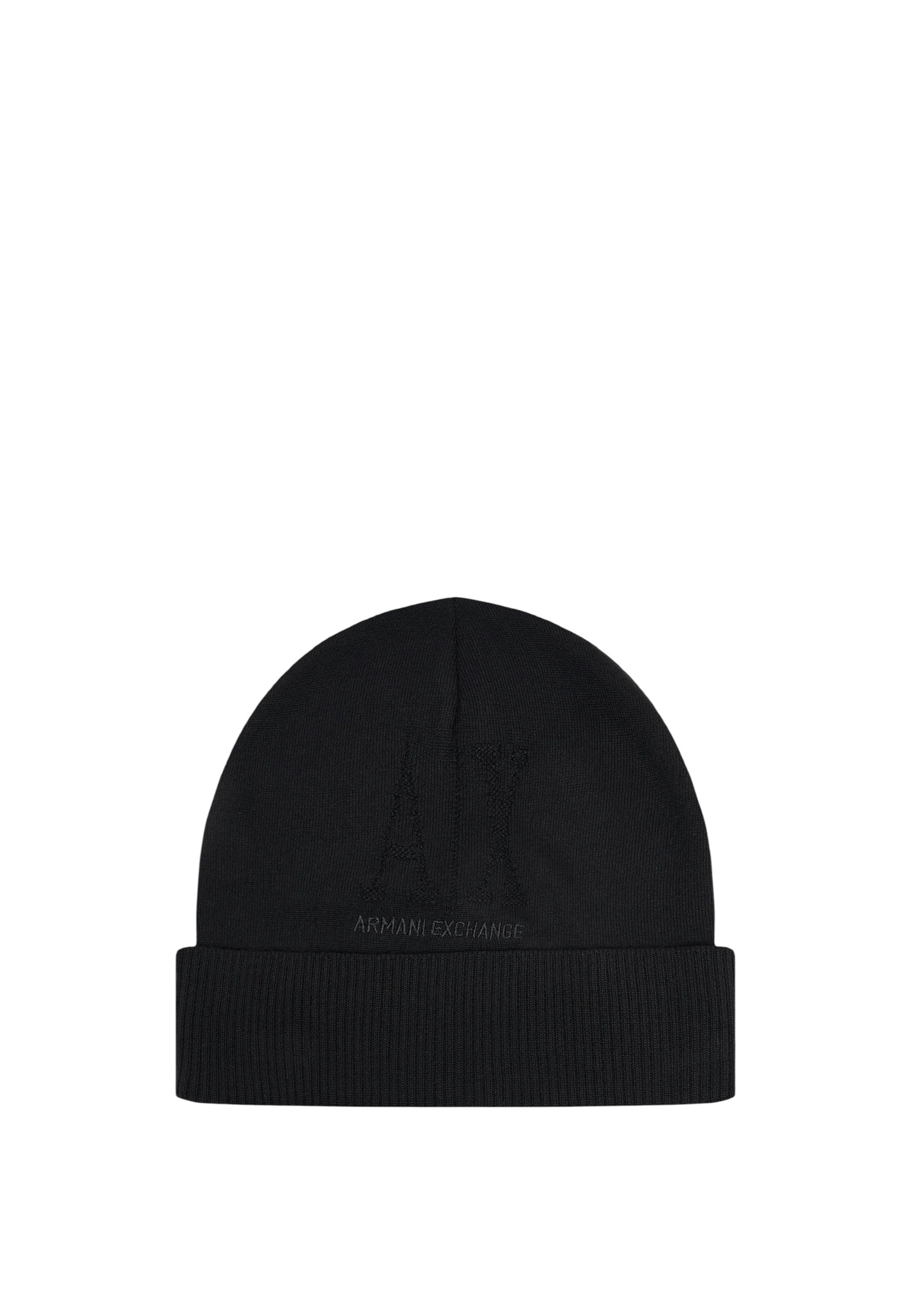 Berretto lavorato a maglia in lana vergine Armani Exchange Black