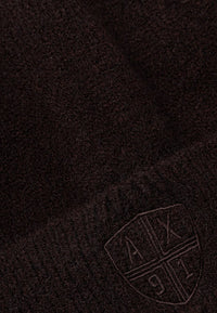 Berretto Crossover in maglia con risvolto e logo ricamato Armani Exchange Antagonist
